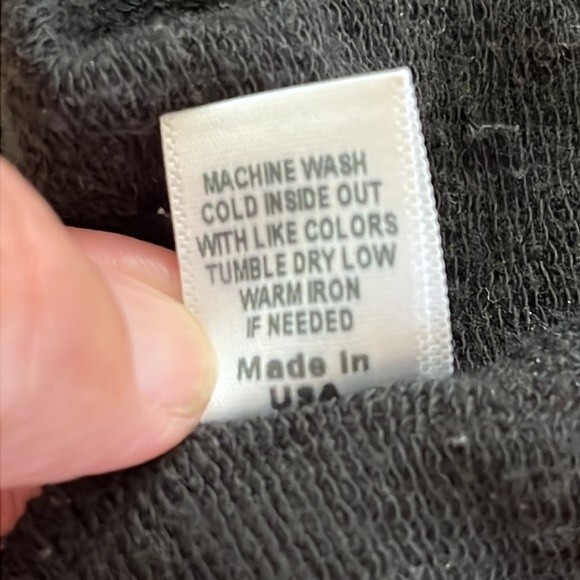 MONROW Vintage Sweatpants Black w Light Gray Side Stripe Joggers Pants Sz S - Picture 10 of 10